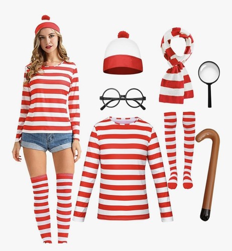 Wally costume set red white - wally,