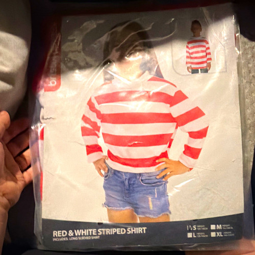 Red white striped long - &,
